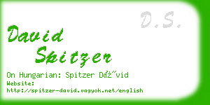 david spitzer business card